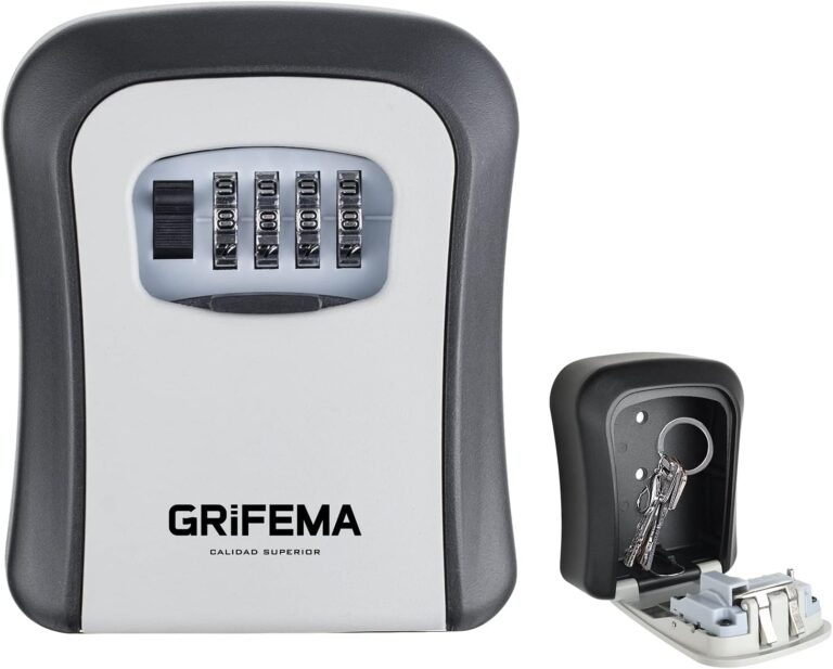 GRIFEMA GA1003-1 Cassaforte per Chiavi Montata a Parete,Cassetta di Sicurezza a Chiave Impermeabile,Cassaforte Porta Chiavi da Esterno con 4 Cifre Combinazione Codice