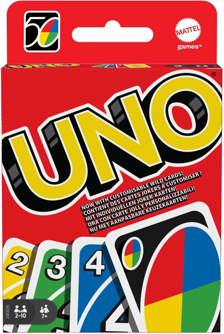 Mattel Games - UNO Carte da Gioco, Adatto per Bambini e per Tutta la Famiglia con Carte Speciali, Giocattolo per Bambini 7+ Anni, W2087