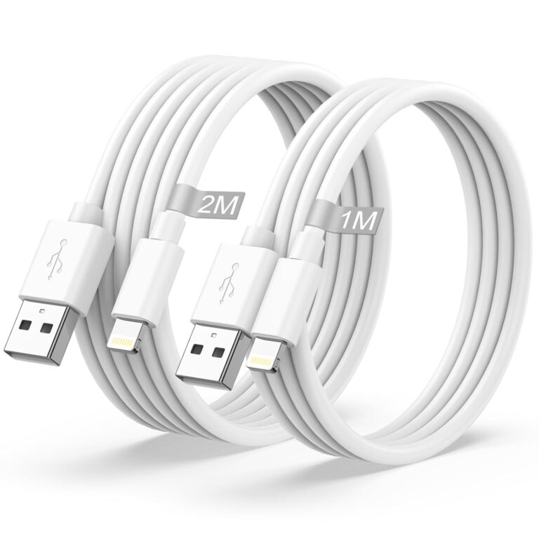 Cavo iPhone Originale Apple Certificato MFi, Cavo Lightning 1M+2M 2Pack, Cavetto iPhone Cavo Ricarica iPhone Cavo Caricatore iPhone Filo Cavo USB per iPhone 14 13 12 11 Pro Max XS XR X 8 7 6 5 SE iPad