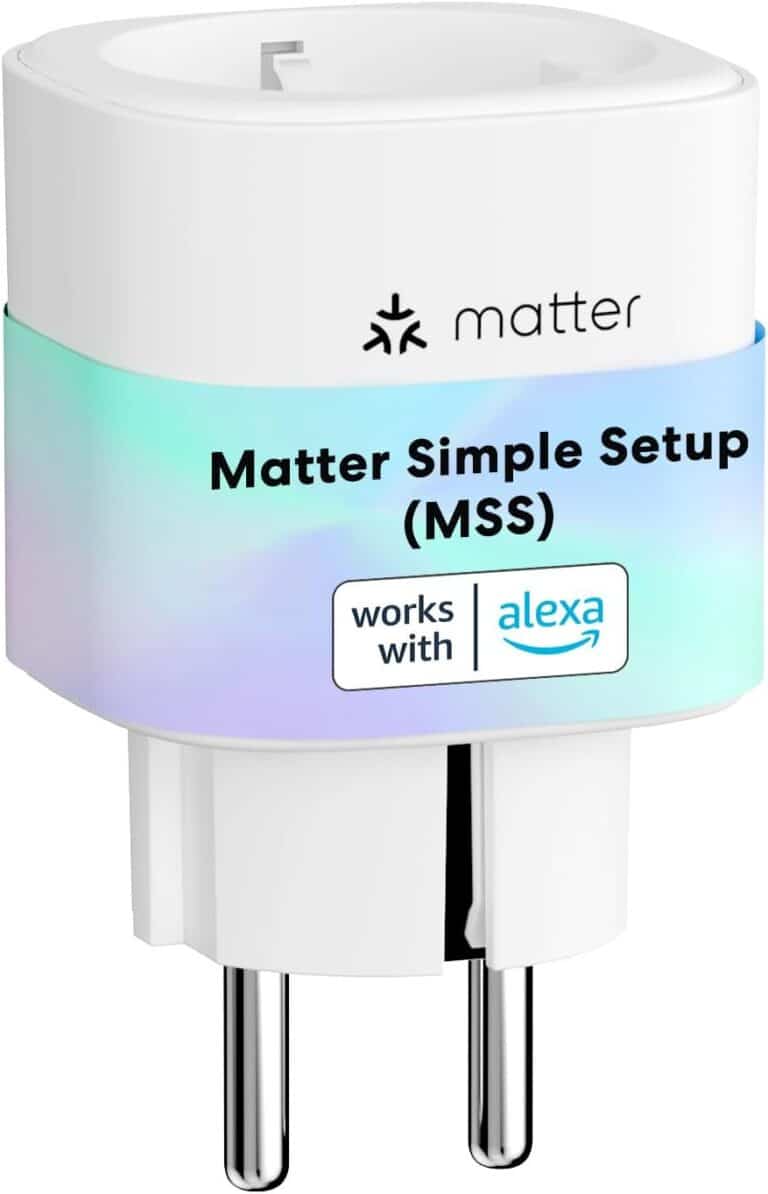 Meross Matter Presa Smart con Consumo Energetico, Prese Alexa WiFi Con Matter, Facile da Installare, Misura Uscita del Pannello Solare Fotovoltaico, Supporto Per Apple Home, Alexa e Google Home