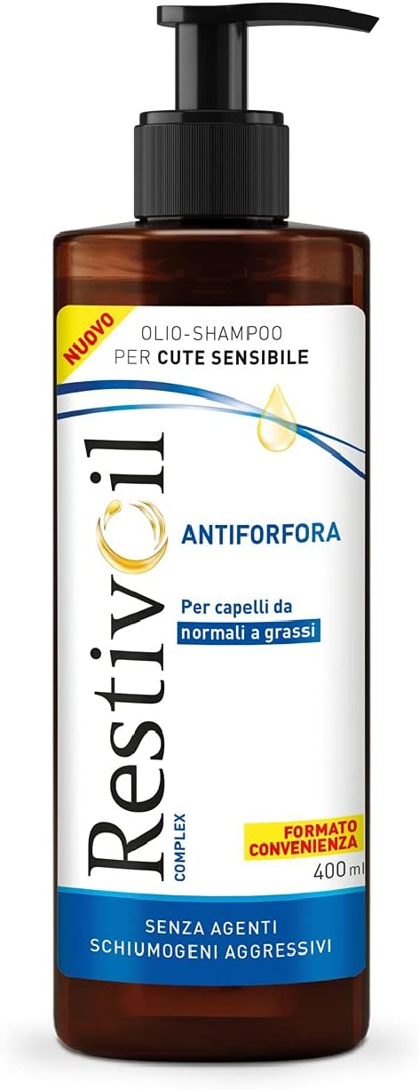 RestivOil Complex Shampoo Olio Antiforfora per Capelli da Normali a Grassi con Azione Antiseborroica e Anti Prurito, 400ml